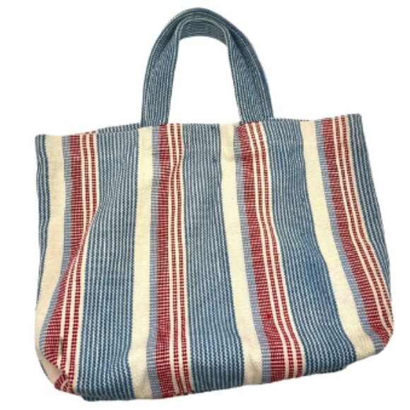 J.JILL women's travel beach striped tote bag - cotton LARGE - Picture 8 of 8